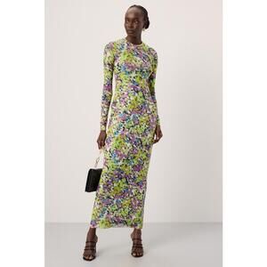 AFRM Multicolored Didi Crewneck Dress Size M with Mesh Tear